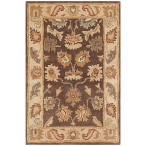 Bergama Brown/Ivory Doormat 2 ft. x 3 ft. Border Area Rug