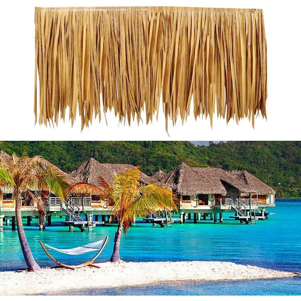 Berlune Strohdach-Rolle 5m X 50cm – Für Tiki-Hütte, Garten, Partydeko, Wasserfest & Leicht Zuschneidbar
