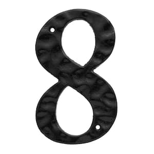 6 in. Black Cast Iron House Number 8