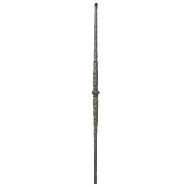 arteferro 39-1/2 in. X 3/8 in. Square Hammered Bar Centered Hammered Bushing Tapered Ends Forged Raw Picket
