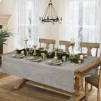 La Classica 70 in. W x 126 in. L Fabric Tablecloth in Gray/Silver