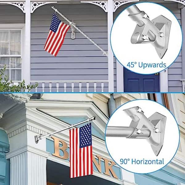 Cubilan Flag Pole - Upgraded Bracket, 6 ft. Stainless Steel Flag Poles for  Outside House, Residential or Commercial B08JHVM4L1 - The Home Depot