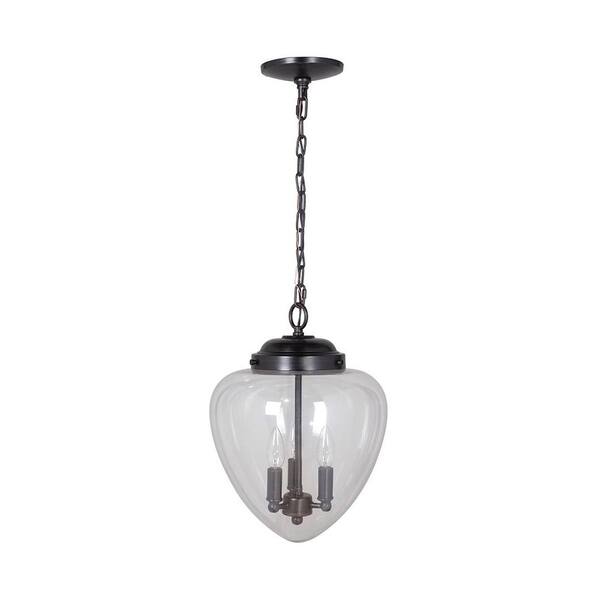 Home Decorators Collection Brooks 3-Light Bronze Hardwire Pendant