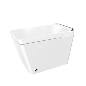 Rectangular Bidet Toilet 1.28 GPF in White with Auto Open/Close Lid, Toilet Bowl Moisture, Night Light, Lady Wash