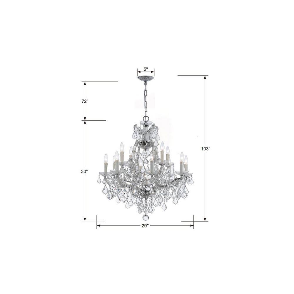 Maria Theresa 13-Light Polished Chrome and Crystal Chandelier
