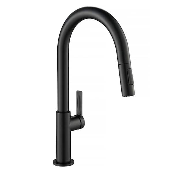 KRAUS Oletto Single-Handle Pull-Down Sprayer Kitchen Faucet in Matte Black