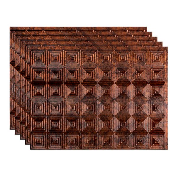 Miniquattro 18.25 in. x 24.25 in. Vinyl Backsplash Panel in Moonstone Copper (5-Pack)