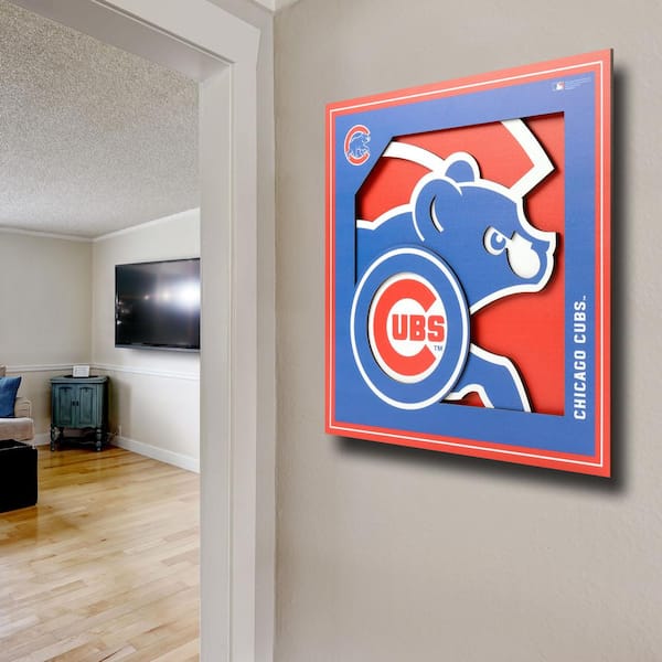 Chicago Cubs 22'' x 3D Artwork Sign - Red