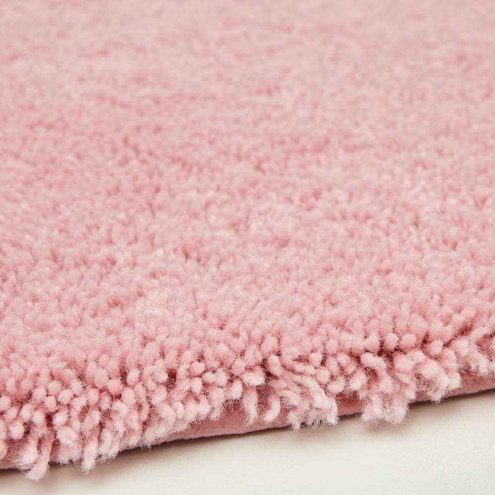 Dusty Pink Soft Plush Rectangle Bath Mat for Powder Room