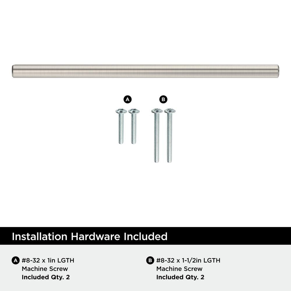 Sterling Nickel 7" Modern Bar Pull with Mounting Hardware