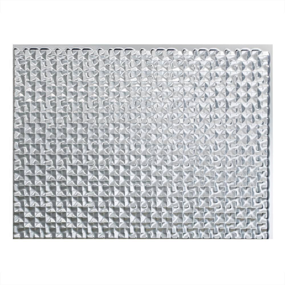 Brushed Aluminum Textured Vinyl Backsplash Kit, 24" x 18"
