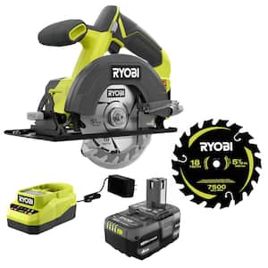 ONE+ 18V Cordless 5-1/2 in. Circular Saw Kit with 4.0 Ah Battery, Charger, and 18T Thin Kerf Carbide Blade