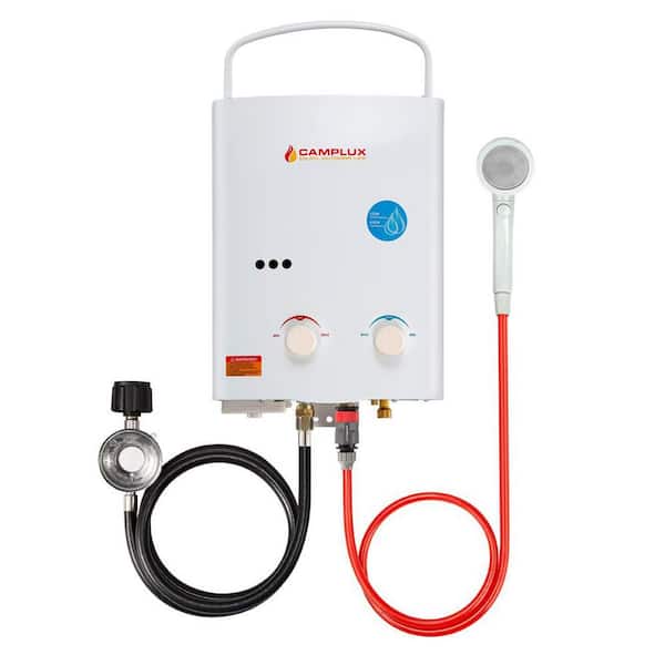 Camplux 5L 1.32 GPM Outdoor Portable Tankless Water Heater - White