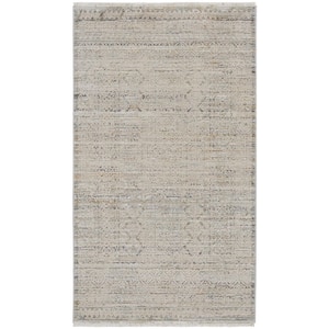 Nyle Ivory Multicolor 3 ft. x 5 ft. Vintage Persian Kitchen Area Rug