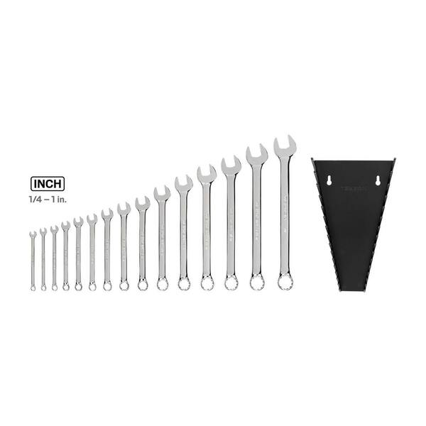 TEKTON 1/4-1 in. Rack Combination Wrench Set, (15-Piece) WCB92106