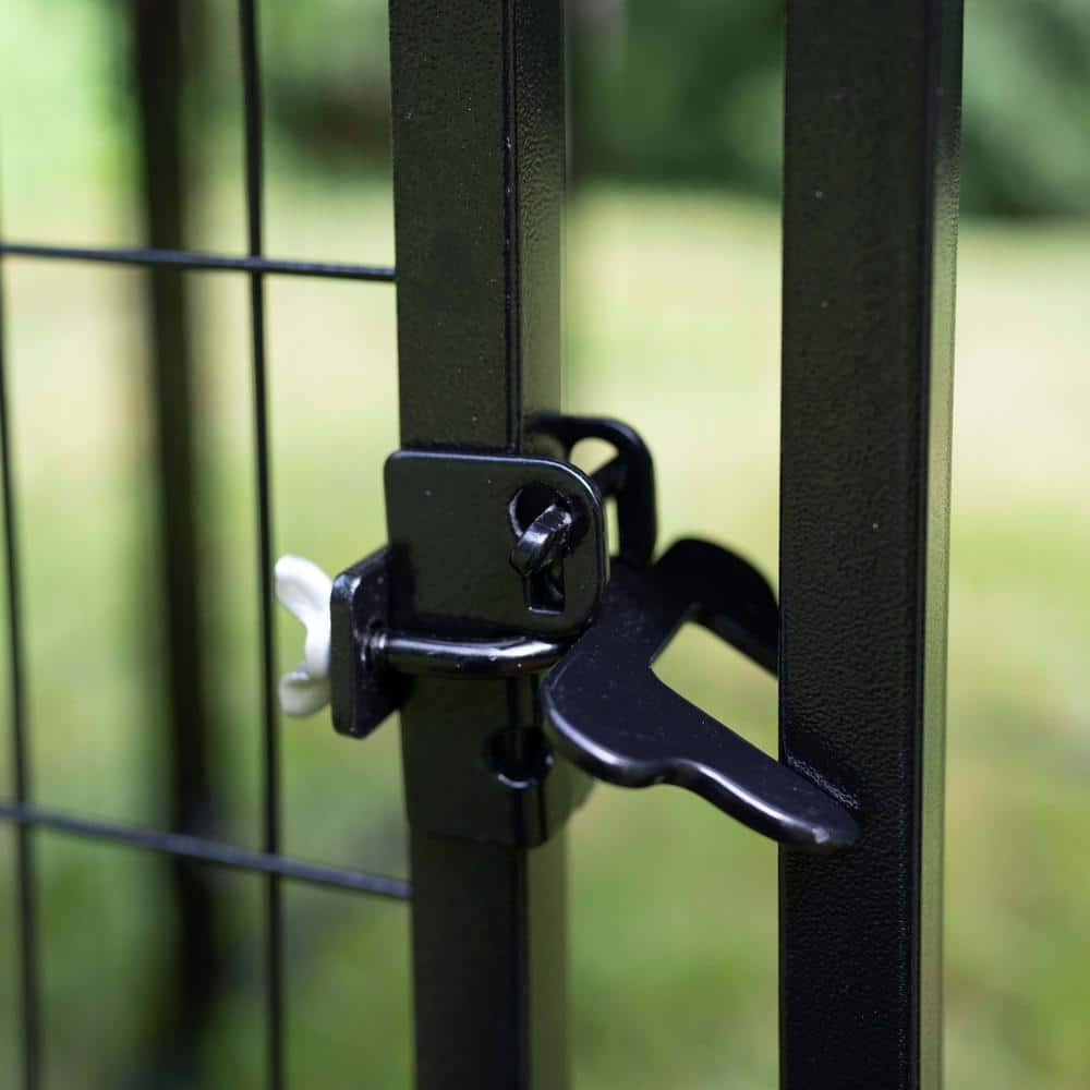 Black Welded Wire Kennel Gate with Modular Panels