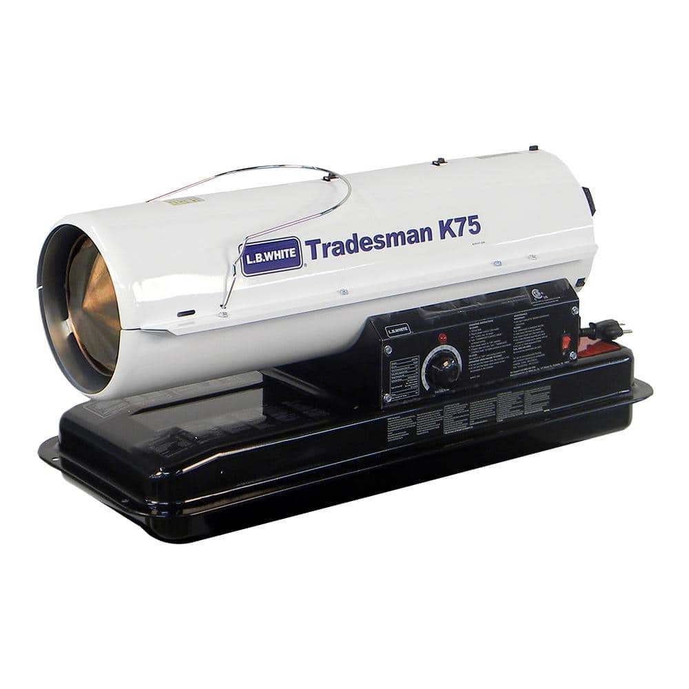75,000 BTU Forced Air Portable Kerosene Heater L.B. White