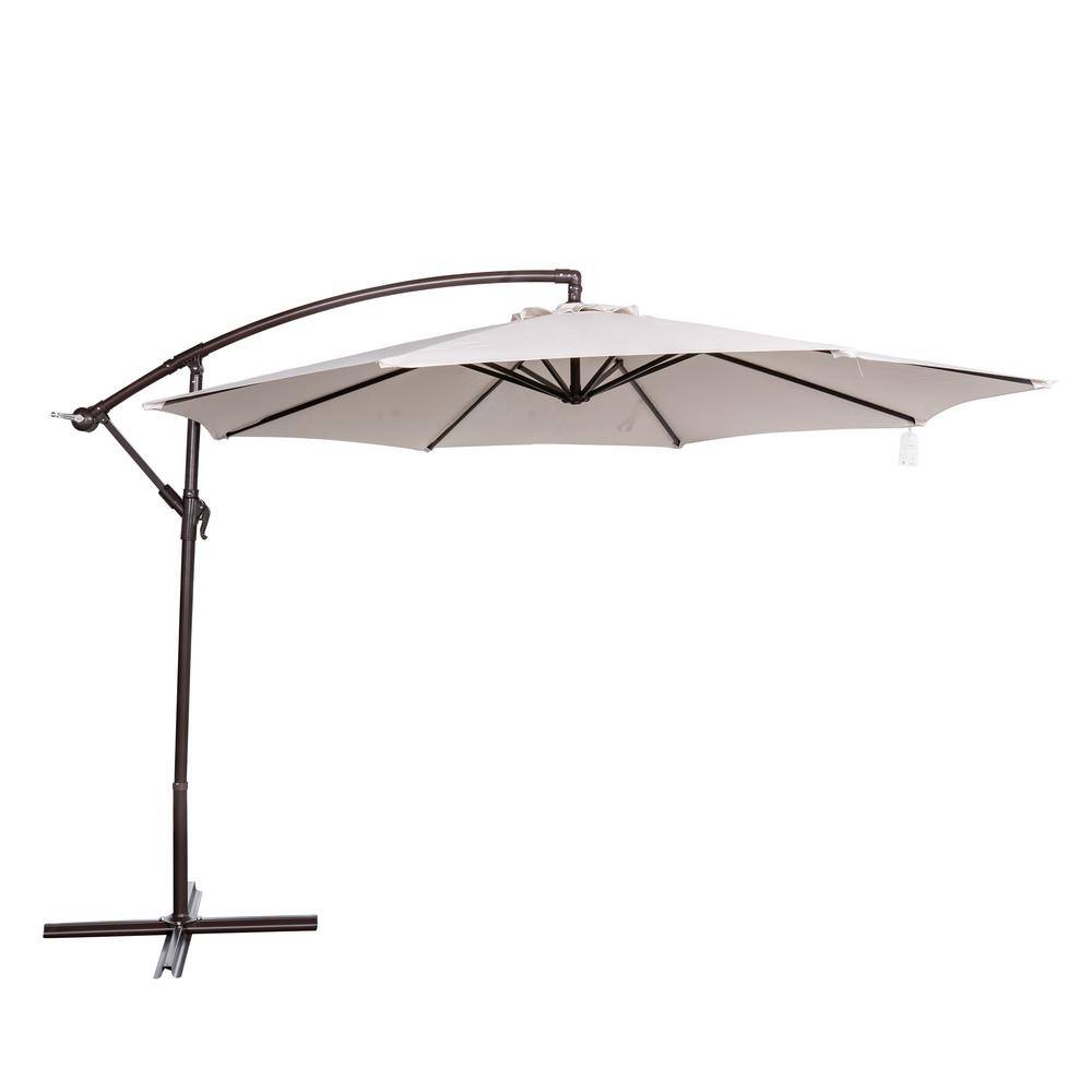 Champagne 10-ft Cantilever Umbrella with Breez-Tex Canopy