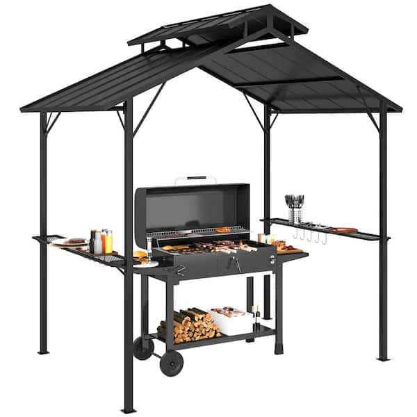 Outsunny 8 ft. x 5 ft. Hardtop Grill Gazebo, Outdoor BBQ Outsunny 8 ft. x 5 ft. Hardtop Grill Gazebo, Outdoor BBQ