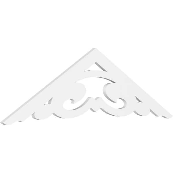 Ekena Millwork Pitch Preston 1 in. x 60 in. x 20 in. (7/12) Architectural Grade PVC Gable Pediment Moulding