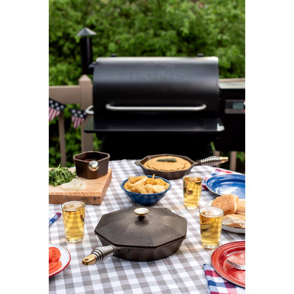 FINEX 8" Cast Iron Skillet with Brass Lid and Steel Handle