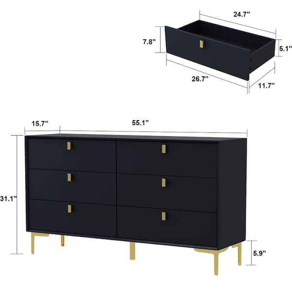 FUFU&GAGA 5 Drawers Gray Wooden Chest of Drawers Dresser With 4 Doors and  Adjustable Shelves 59.1 in. W x 33.5 in. H x 15.7 in. D KF020263-03-cc -  The Home Depot