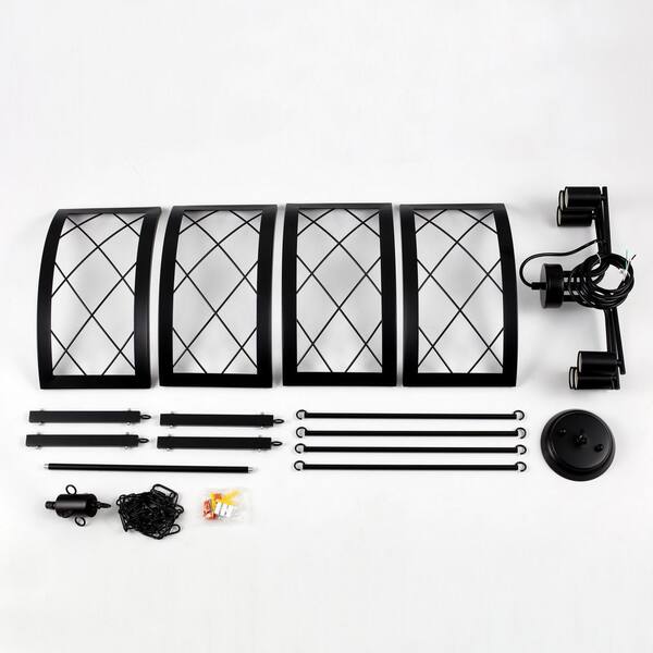 その他 FaB LWYTJO 6-Light 21.7 in. Matte Black Modern Farmhouse Drum Cage