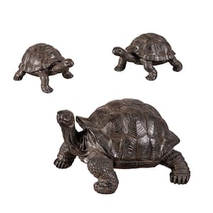14.5 in. Tortoise and Babies Resin Garden Statues, Set of 3