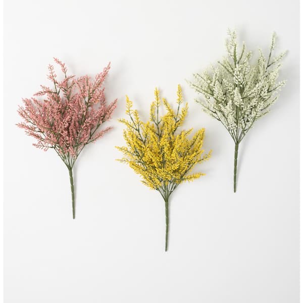 SULLIVANS 20" Artificial Multicolor Light and Airy Berry Bud Bush - Set of 3