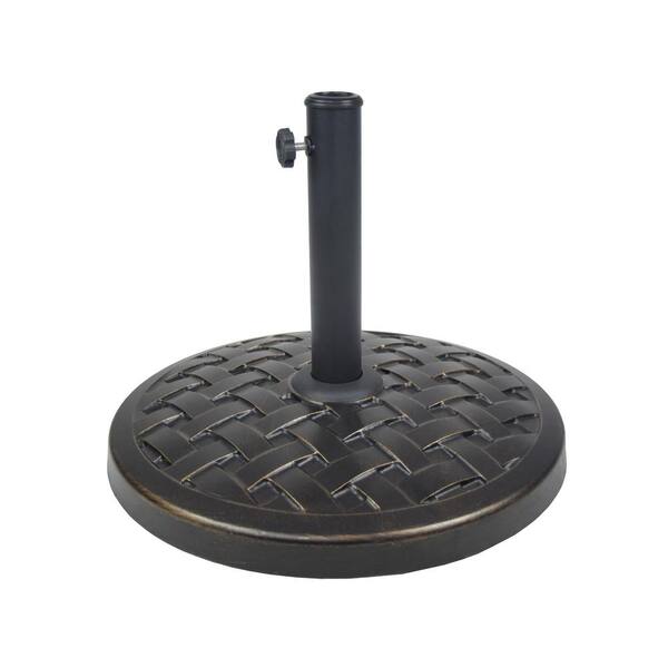 Cast Concrete Patio Umbrella Base in Black HD4236-US40-AB - The Home Depot