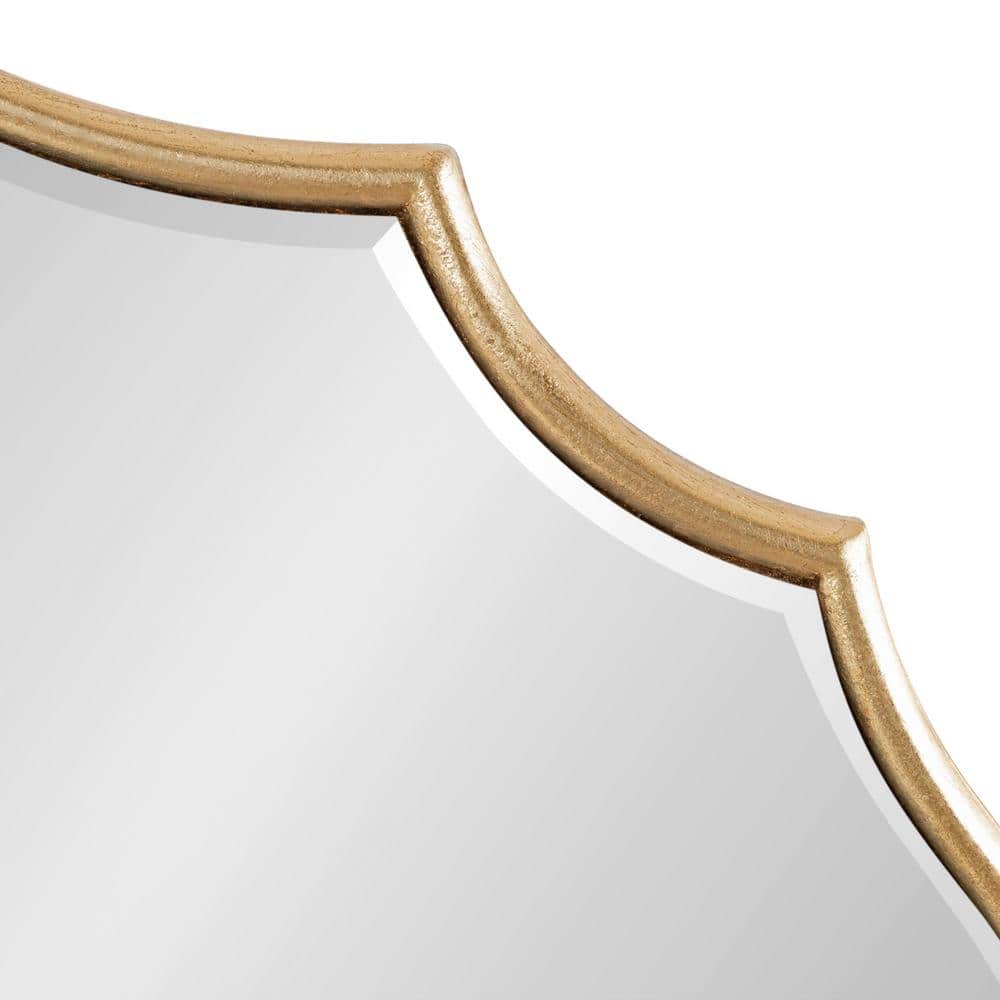 Leanna Gold Leaf Scalloped Oval Wall Mirror 20x42