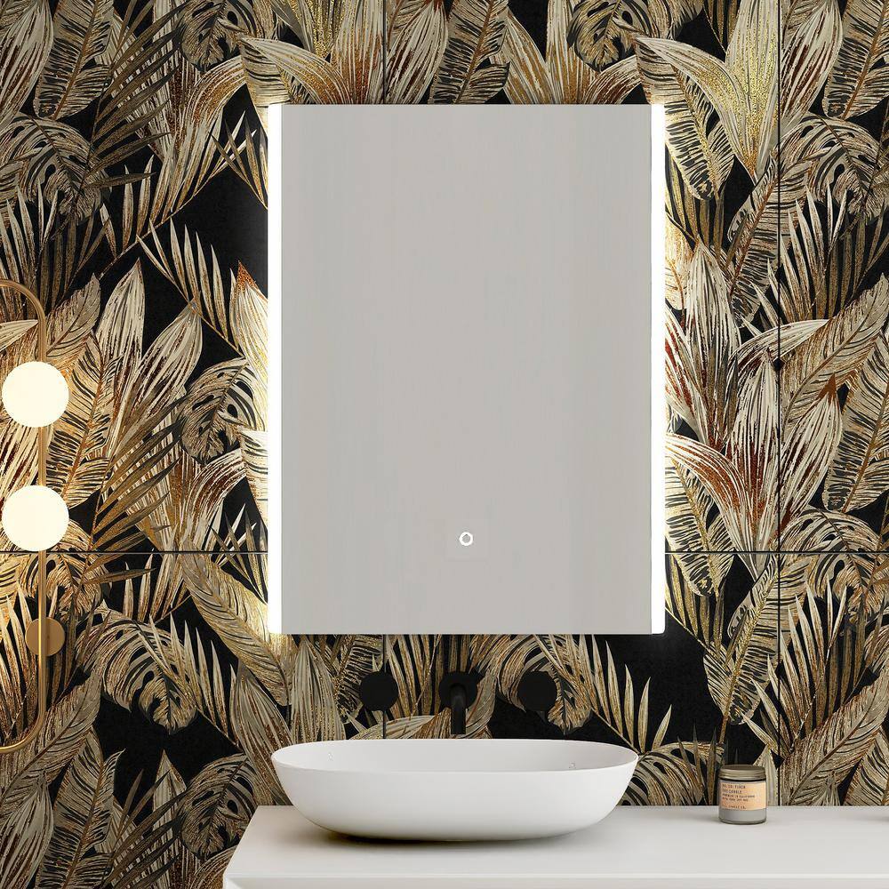 24 in. W x 32 in. H Rectangular Frameless Wall Mount Bathroom Vanity Mirror
