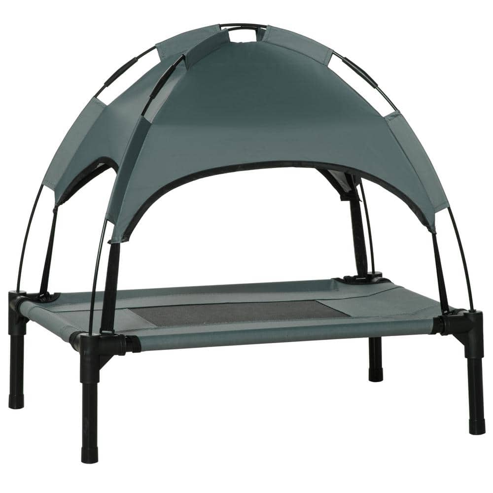 Elevated Portable Dog Cot Pet Bed with UV Protection Canopy Shade, 24 in. Gray price history on PriceWatchPro
