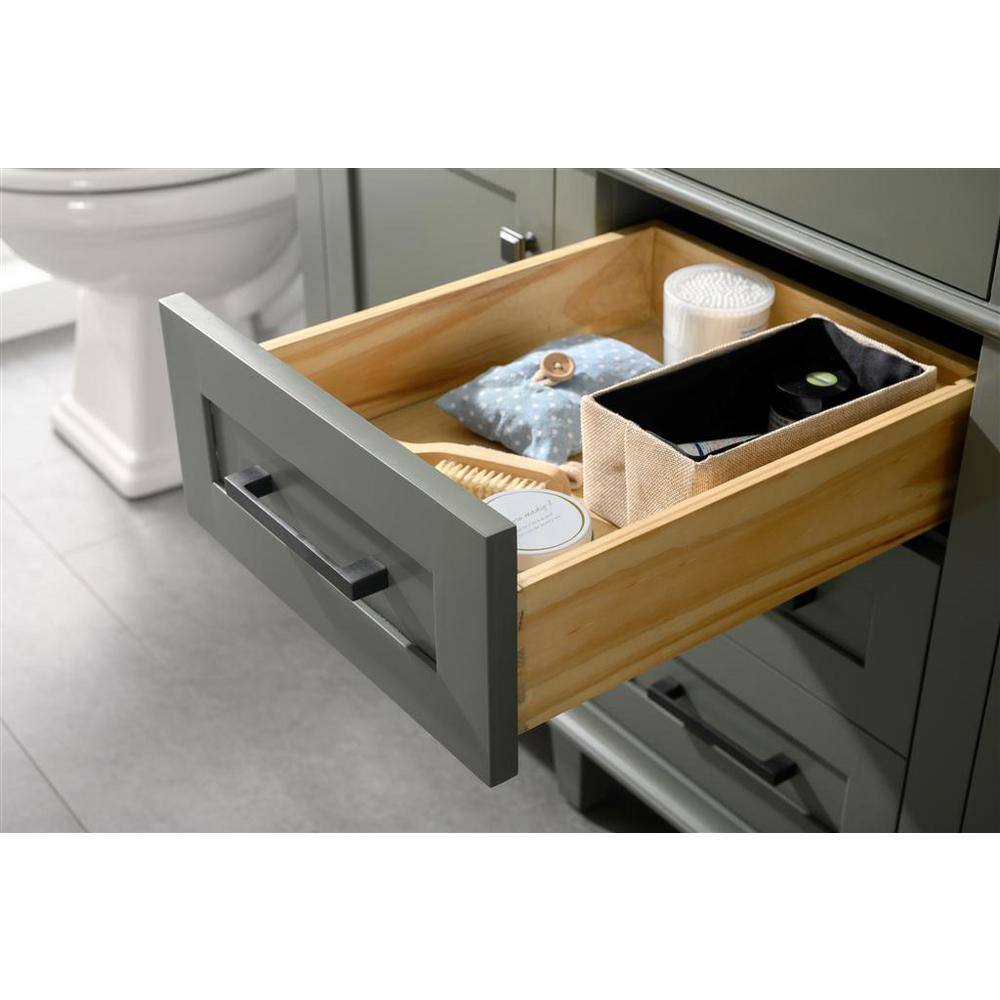 Pewter Green 54" Double Sink Vanity with Blue Lime Stone Top