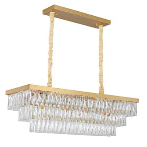 Sachi II 12-Lights Gold Crystal Chandelier