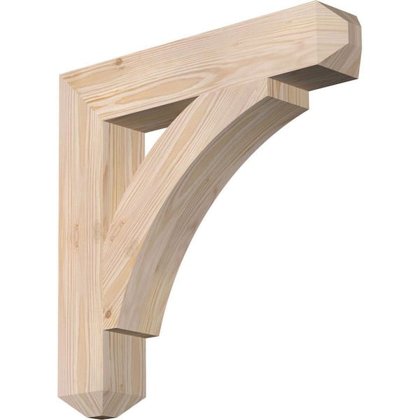 Ekena Millwork 3.5 in. x 20 in. x 20 in. Douglas Fir Thorton Craftsman Smooth Bracket