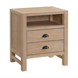 Arden 2-Drawer Wood Nightstand in Light Driftwood (22 in. W x 17 in. D x 25 in. H