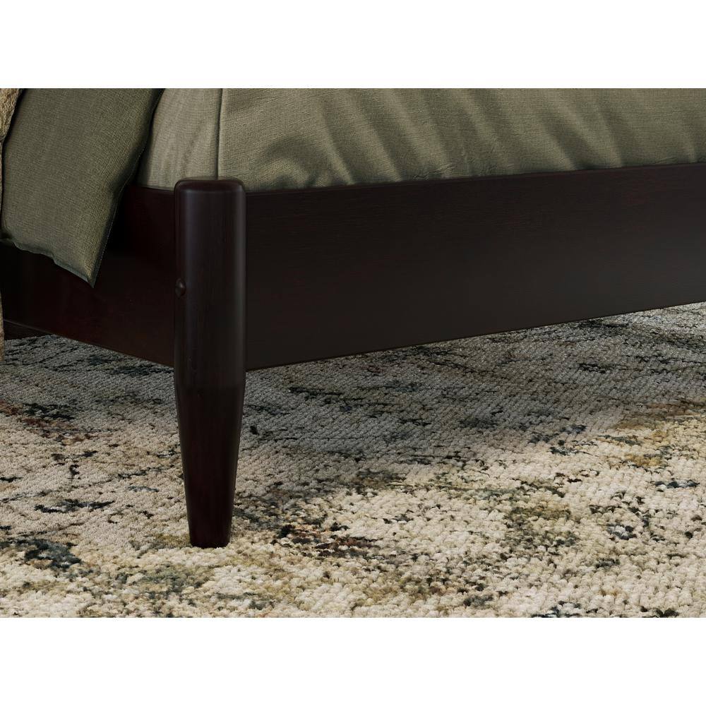 Valencia Espresso Full Wood Sleigh Platform Bed with Slats