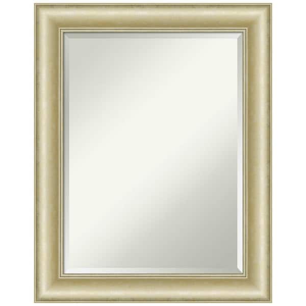 Amanti Art Textured Light Gold 23 in. H x 29 in. W Framed Wall Mirror