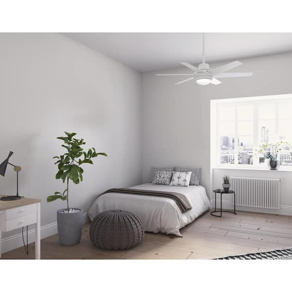 Sotto 52 in. LED Indoor Fresh White Ceiling Fan with Light Kit and Remote