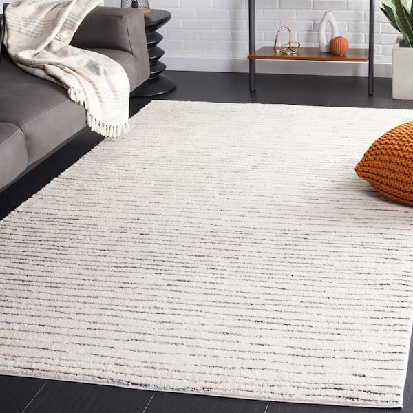 Melody Ivory/Black 4 ft. x 6 ft. Striped Area Rug