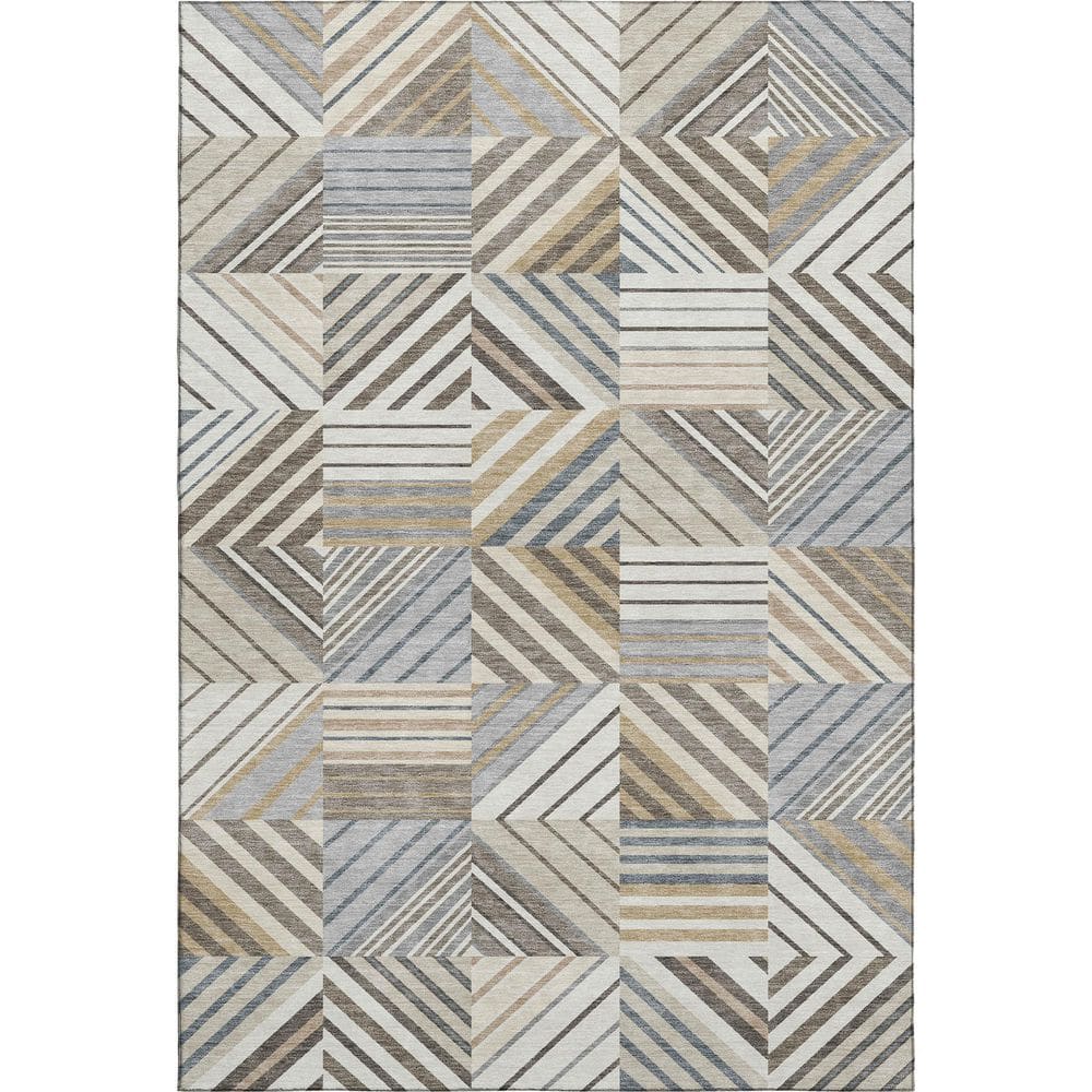 Mayfield Premium Machine Washable Abstract AMF2399 Ivory 8 ft. x 10 ft. Area Rug price history on PriceWatchPro