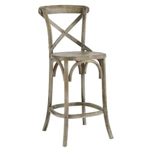 Gear 25.5 in. Seat Height ELM wood Counter Bar Stool in Gray