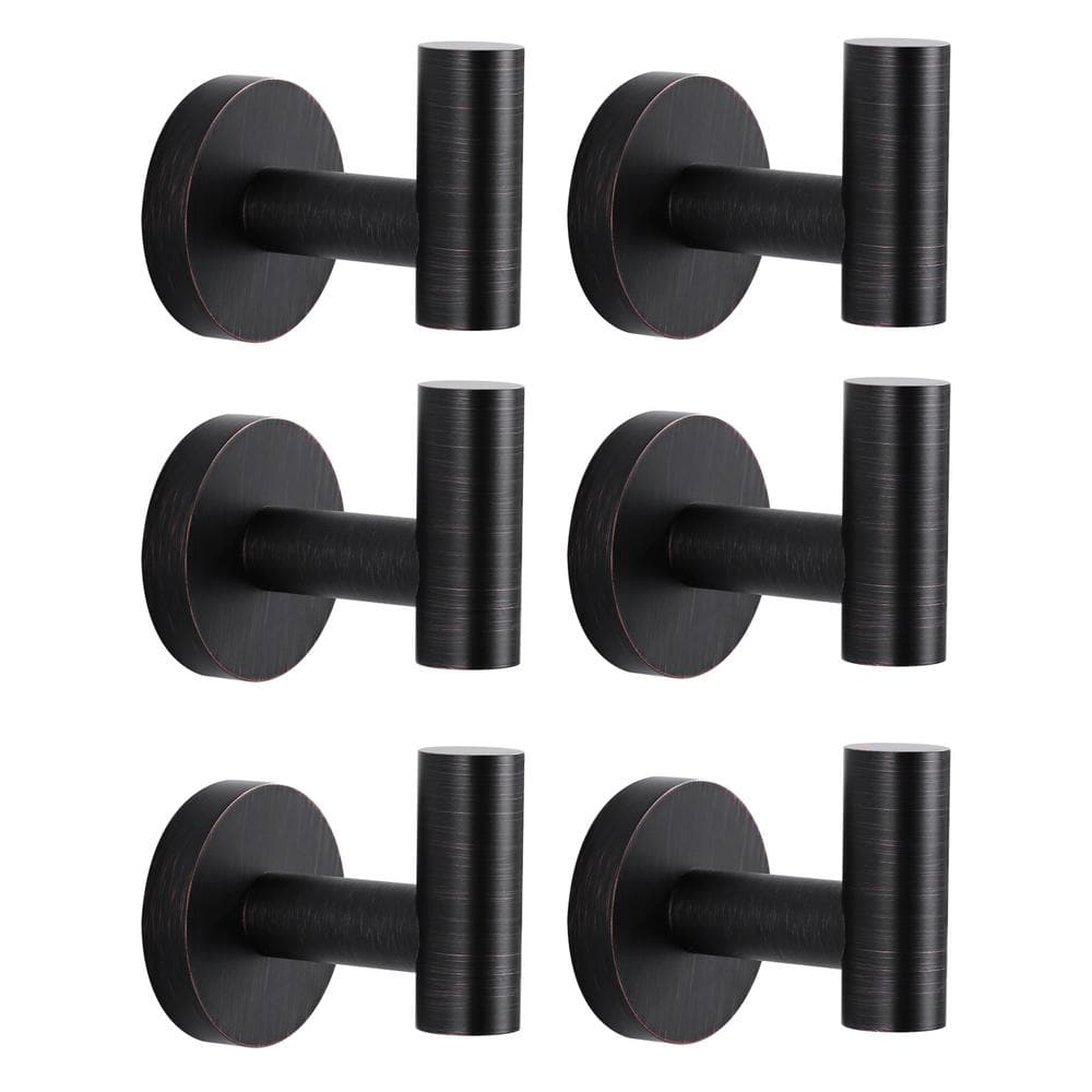 Oil Rubbed Bronze J-Hook Wall Mounted Bathroom Robe/Towel Hook in Stainless Steel (6-Pack) price history on PriceWatchPro
