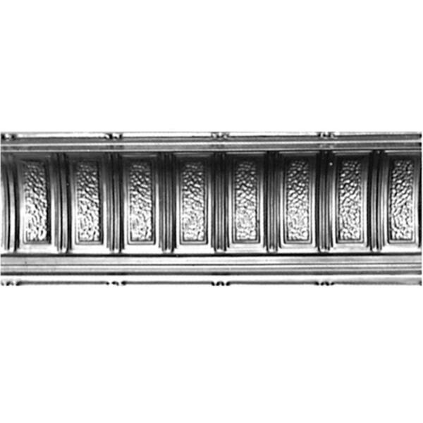 Shanko 6 in. x 4 ft. x 6 in. Clear Lacquer Steel Nail-up/Direct Application Tin Ceiling Cornice (6-Pack)