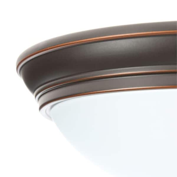 UBERHAUS Star Mount Enterprise Traditional Flush-Mount Bowl Light -  Dimmable - Integrated LED - Oil-Rubbed Bronze Finish LED1001A-34