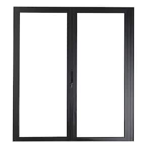 Teza 85 Series 72 in. x 80 in. Matte Black Right to Left Folding Aluminum Bi-Fold Patio Door