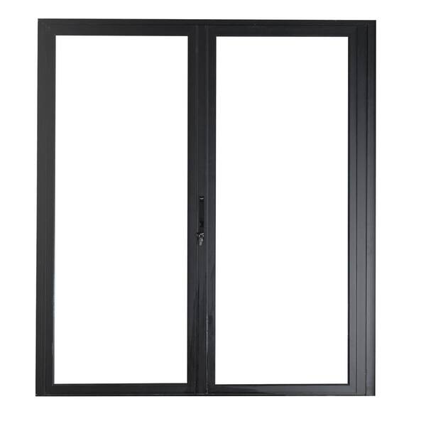 TEZA DOORS Teza 85 Series 72 in. x 80 in. Matte Black Right to Left ...