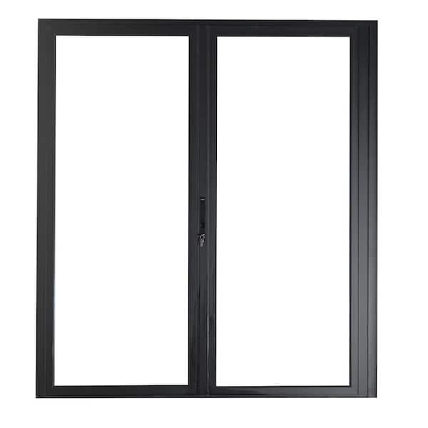 TEZA DOORS Teza 85 Series 72 in. x 96 in. Matte Black Left to Right Folding Aluminum Bi-Fold Patio Door