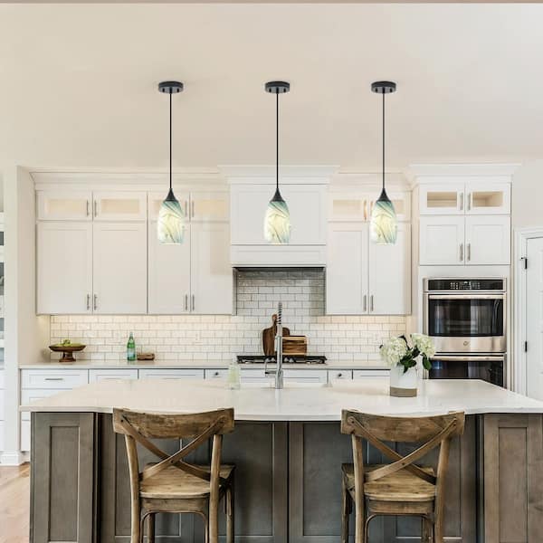 aiwen 4.72 in. 1-Light Kitchen Island Green Pendant Light Vintage